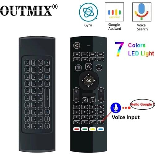 MX3 MX3-L Backlit Air Mouse T3 Smart Voice Remote Control 2.4G RF Wireless Keyboard For X96 mini KM9 A95X H96 MAX Android TV Box