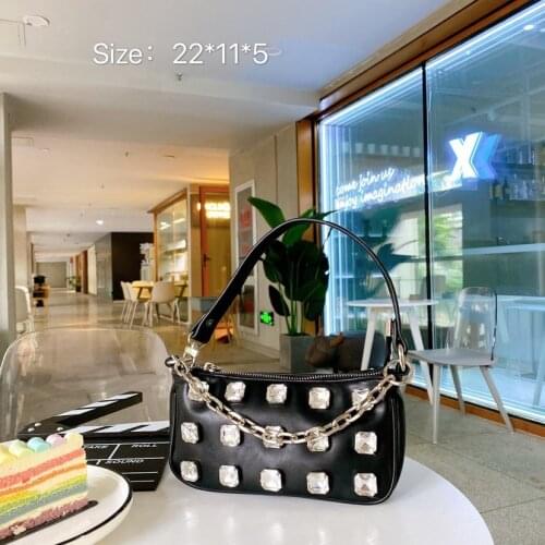 New Luxury Brand Designer Women Bags Rhinestone Bag Biling Flashing Diamond Full Bags Female Underarm Bag Retro Armpit Handbag
