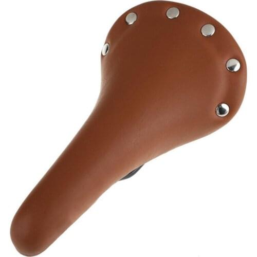 Saddle Seat Retro Saddle Rivet PU Road Mountain Bicycle Cushion Comfortable Shockproof Gear Leather Fixed Gear Bike Waterproof