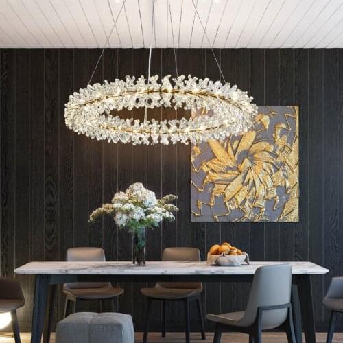 Modern Luxury Chandelier G4 Led Hang Pendant Lamp for Living Room Creative Suspension Crystal Lamp Chandeliers Fixtures