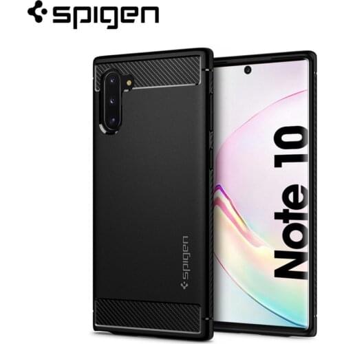 Spigen Rugged Armor Case for Samsung Galaxy Note 10 Matte Black Flexible TPU Anit-Slip Drop Resistance Case 628CS27374