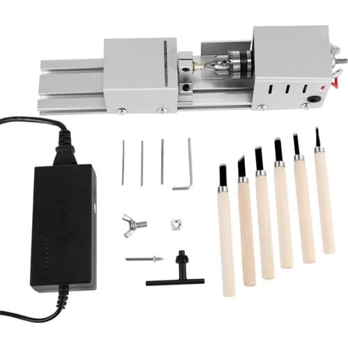 Mini Wood Lathe Machine DIY Woodworking 4000-8000Rpm Buddha Pearl Lathe Grinding Polishing Beads Wood Drill Rotary Tool EU Plug