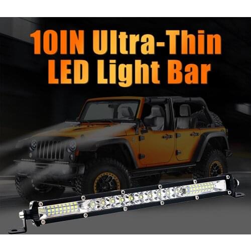 10 inch Ultra-Thin LED Light Bar Combo Beam Spot Flood Beam ATV Offroad SUV Spot light Drop Shipping