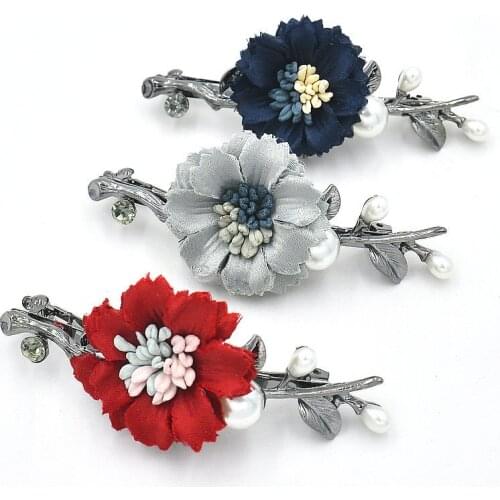 Vintage Head Holder Flowers Bride Rhinestone Spring Clip Hairpin Retro Headdress Wedding hair Clip Hair Styling 50pcs