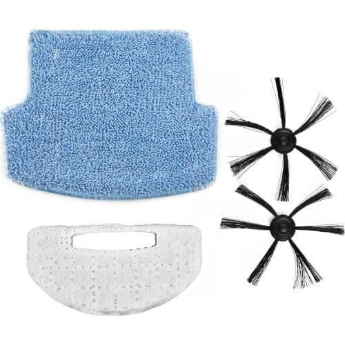 Sweeper Parts 2pcs Side Brushes +1pcs Filter +1pcs Mop Cloth Original For Isweep S320 Home Cleaning Smart Sweeper Accessories