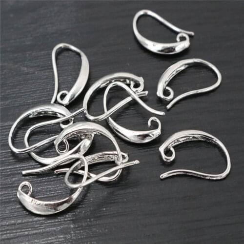13x19mm 20pcs High Quality Rhodium Colors Plated Brass French Earring Hooks Wire Settings Base Settings Whole Sale (L3-47)