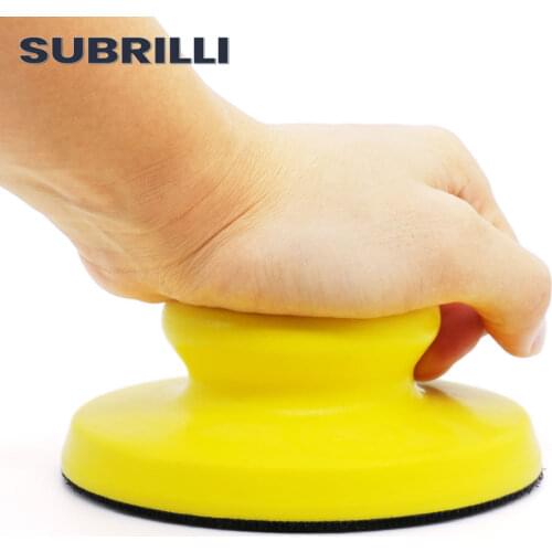 SUBRILLI 2pcs 5 Inch Flexible Sanding Disc Holder Round Shaped Hand Polishing Backer Pad Sanding Disc Hand Grinding