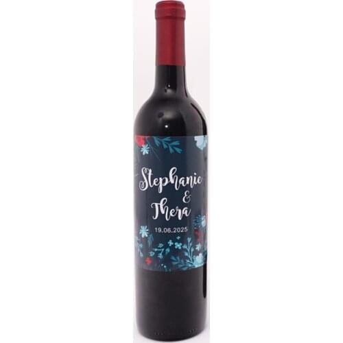 20pcs/Set Romantic Flower Design Custom Wine Bottle Labels Adhesive Decoration Personalized Birthday Wedding Wine Bottle Labels