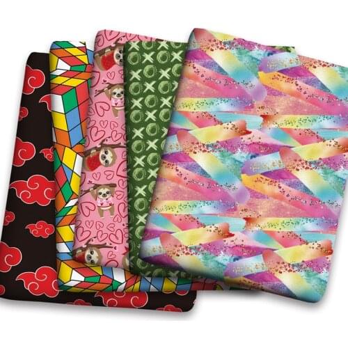 50*150cm New Colorful Cartoon Pattern Printed Leather Polyster Cotton Liverpool Bullet Fabric for DIY Handmade Half Yards