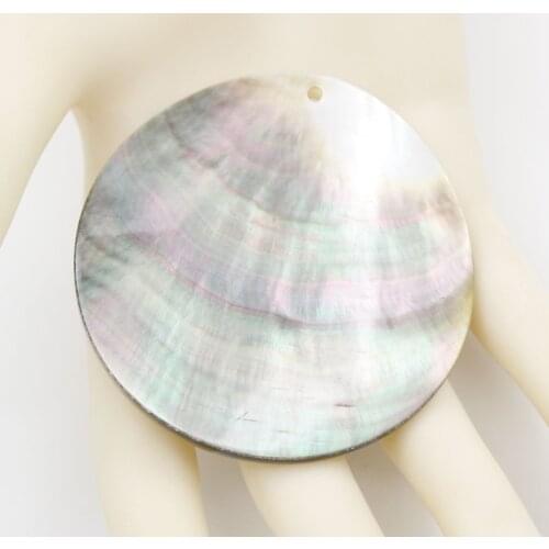 60mm Round Natural Shell Mother of Pearl Loose Beads For Pendant Making DIY