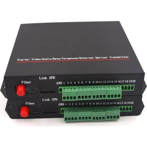 8CH Video 10/100Mbps Ethernet RS-422 Data Contact closure Fiber media converters