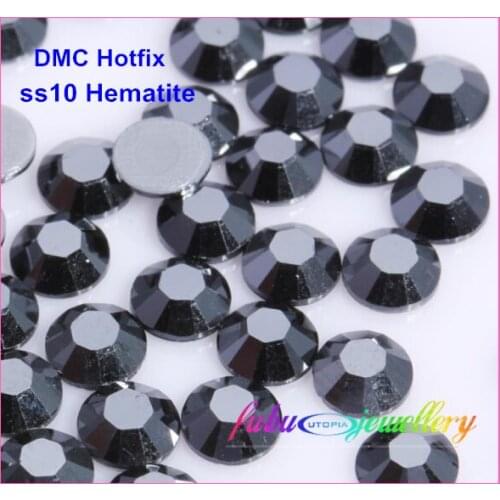 Free Shipping! 1440pcs/Lot, ss10 (2.7-2.9mm) High Quality DMC Jet Hematite Iron On Rhinestones / Hot fix Rhinestones