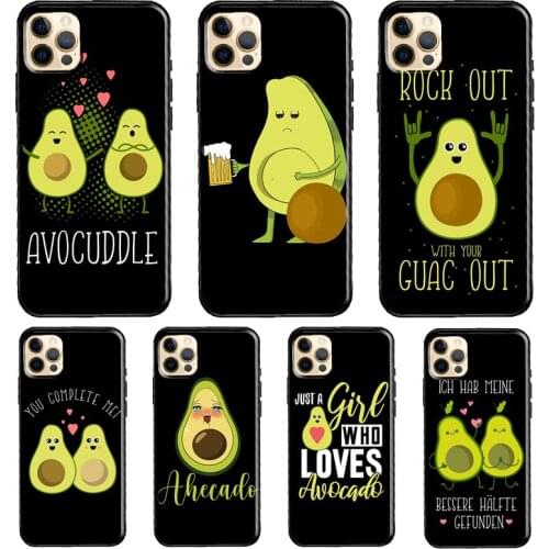 Funny Cartoon Avocado Silicone Case For iPhone XR X XS MAX SE 2020 6S 7 8 Plus 12 Mini 11 Pro Max Shell Cover