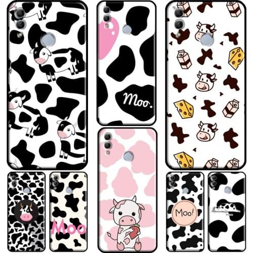 Cow Pattern Black White For Huawei Honor 7C 4C 6C 7A Pro 8 9 10 20 10X Lite 8A 9A 8S 7S 6X 9X 8X 10i Phone Case