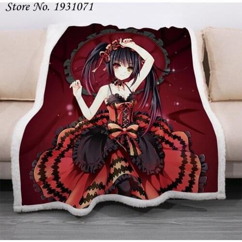 Cartoon Anime DATE A LIVE 3D Printed Fleece Blanket for Beds Thick Quilt Fashion Bedspread Sherpa Throw Blanket Adults Kids 06
