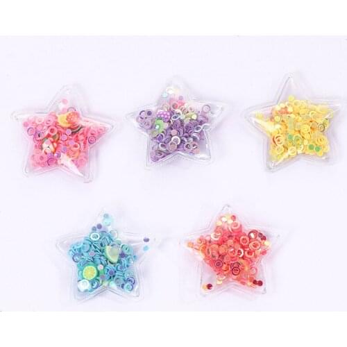 Fruit 20pcs mini shaker star cartoon Transparent Sequins for Hair Bows DIY Handmade Materials s13