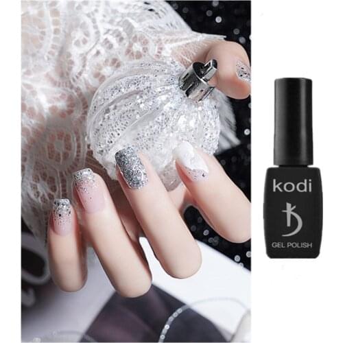 KODI GEL Nail Nail Color Nail Polish 12ml Nail Varnish varnish Silver Shimmer Sequins Glitter Nail Art Polish