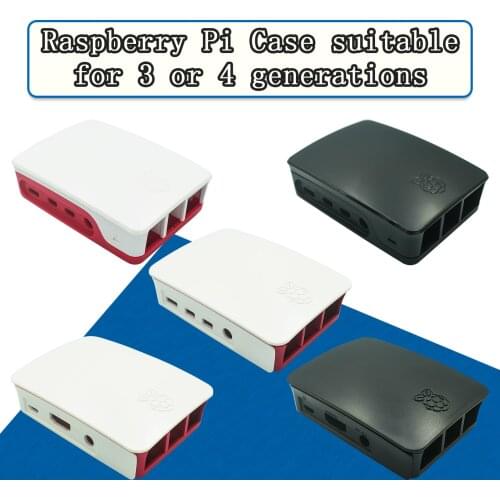 Raspberry Pi 3 4 Model B ABS Case Plastic Box White Shell Classic Design with Fan with Heatsink for Raspberry Pi 3 4