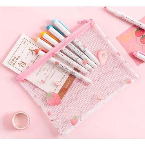 New Arrival Creative A4/A5/B6/Mini Kawaii Strawberry Peach File Folder Desk Organizer Document Bag School Office Stationery