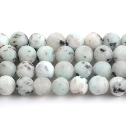 Natural Dull Polish Blue Spot Jaspers Stone Beads Round Loose Spacer Beads For Jewelry Making 4/6/8/10/12mm Bracelet Handmade