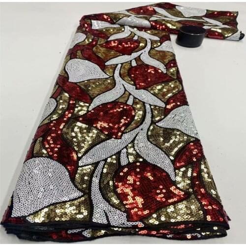 2021 Nigerian Lace Fabrics Latest sequins Mesh African Lace Fabric Lace French Net Fabric Wedding Dress j67-481