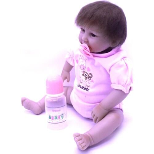 18 Inch Reborn Doll Baby Toy Dolls Childrens Cute Pink Dairy Cow Clothes Realistic Bebe For Kids Birthday Gifts Playmate Toys