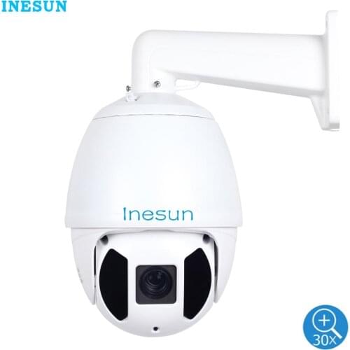 Inesun Outdoor PTZ IP High Speed Dome Camera 2MP 5MP Super HD 2592x1944 30X Optical Zoom 7 Inch 600ft Laser IR Night Vision