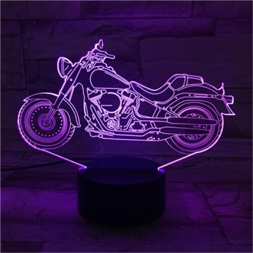New Toys 3D Lamp Motorcycle Led Night Lights 7 Color Change Bedside Lighting for Birthday Gifts Kids Bedroom Decoration