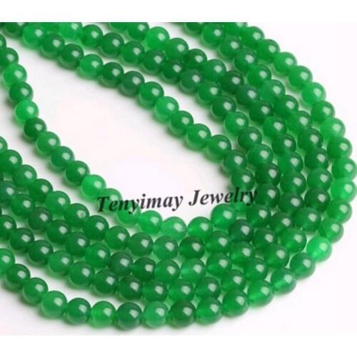 Fashion 4mm Green Jadee Beads For Jewelry DIY Chalcedonye Beads 5 Strands/Lot(100pcs/strand)