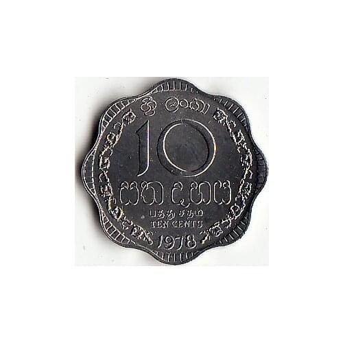 Sri Lanka 10 cents 1978 edition (Alien coin) Coins Asia New Original Coin Unc Collectible Edition Real Rare Commemorative