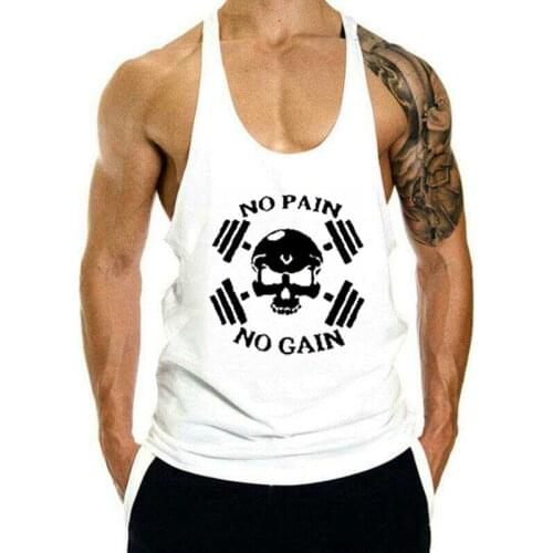 Mens fashion Sleeveless Fitness Bodybuilding Muscle Undershirt Gym Running Exercise Sport Tank Top Men Print singlet vest men