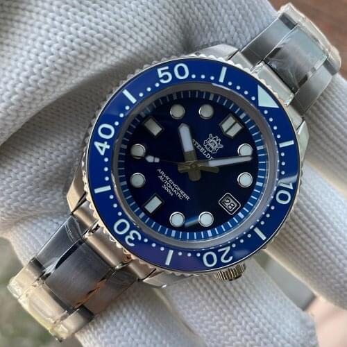 STEELDIVE Brand SD1968 44MM Ceramic Bezel Insert 316L Stainless Steel Case NH35 300m Waterproof NH35 Men Dive Watch Automatic