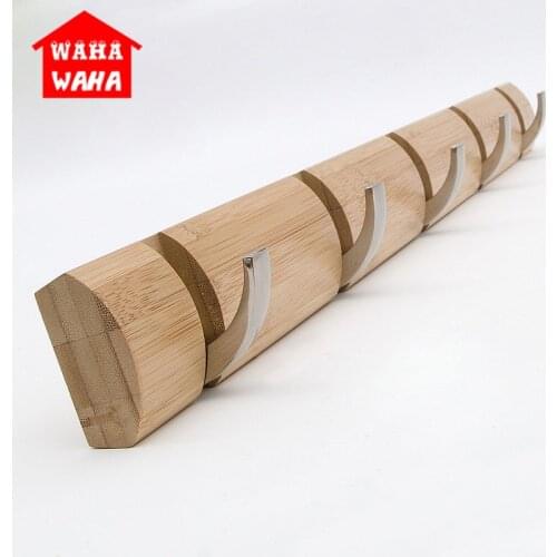 Hot Sale White/Yellow/Brown Wooden Wall Hook Solid Wood Coat Rack Hang Clothes Hook Bedroom Sitting Room Study Wall Hanging