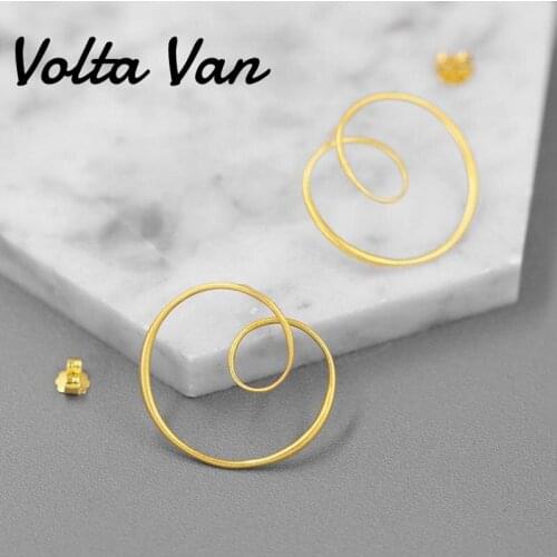 Volta Van 2021 New Stud Earrings 925 Sterling Silver Trendy Streamline Elegant Fine Jewelry Concise Creativity Design Earrings