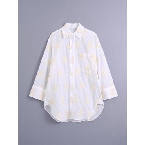 2021 New Spring Summer Women Female Sexy Polyester Shirt Brand Blouse Outwear