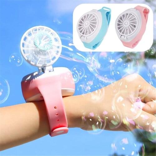 Portable USB Fan Watch Mini Fan Handheld Ventilator Rechargeable Cute Wrist Air Cooling Fans Kids Gift Outdoor Sports