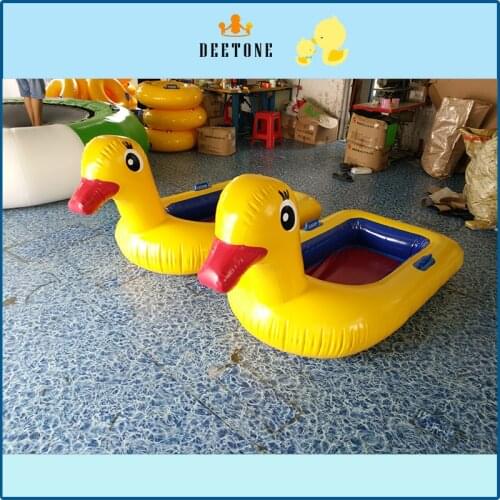 Sell PVC inflatable yellow childrens duck boats, childrens toys floating on the water, suitable for water parks