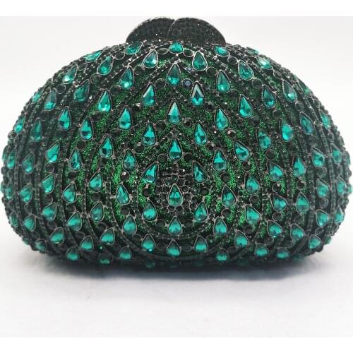Blue/Green/Red/Purple Diamond Wedding Clutch Purse Handmade Rhinestone Bag Handbags Lady Phone Clutches Bags Mini Minaudiere