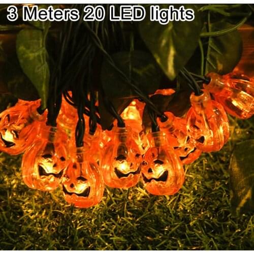 1 X LED Pumpkin Lights 1-3M Halloween Pumpkin String Fairy LED Lights Party Decor Hanging Prop Lamp High Quality