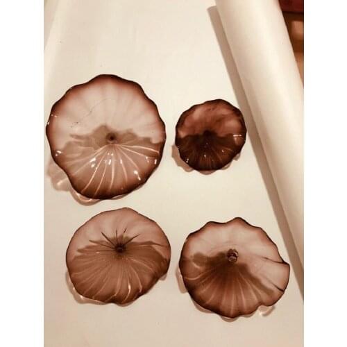 Turkish Murano Flower Shaped Glass Plates Handmade Wedding Decorative Glass Plate for Walls
