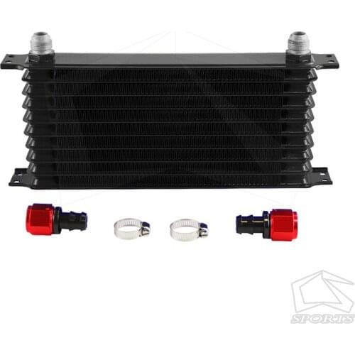 UNIVERSAL 10 ROW AN-10AN OIL COOLER 10 ROWS TRUST TYPE+Straight Fittings