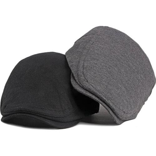 Spring Autumn Beret Men British Retro Simple Cap Women Korean Style Trend Fashion All-Match Cotton Windproof Forward Hat D15