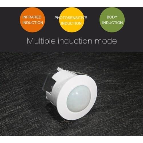High Quality 360 Degree 110 220 V/AC Ceiling Mounted Inlay PIR Motion Sensor Switch For Led Light Lamp