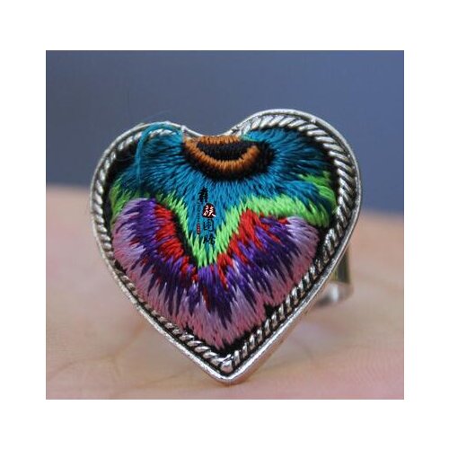 Jewelry, silver ring and silver ring can adjust the finger ring of embroidered finger ring
