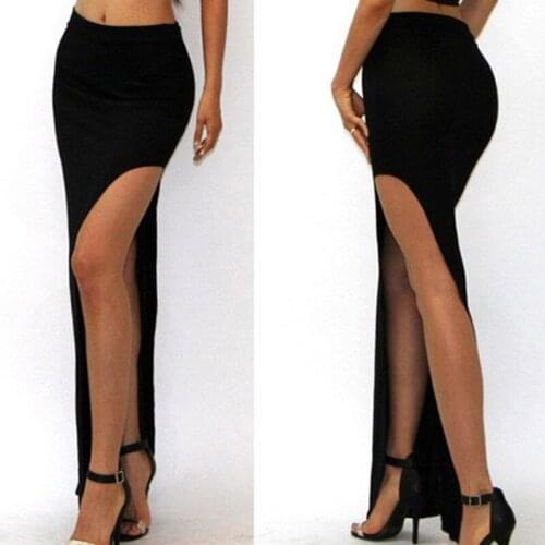 New Brand Summer Hot Sale 2020 Novelty Sexy Women Skirt Lady Open Side Split Skirt High Waist Long Maxi Skirt