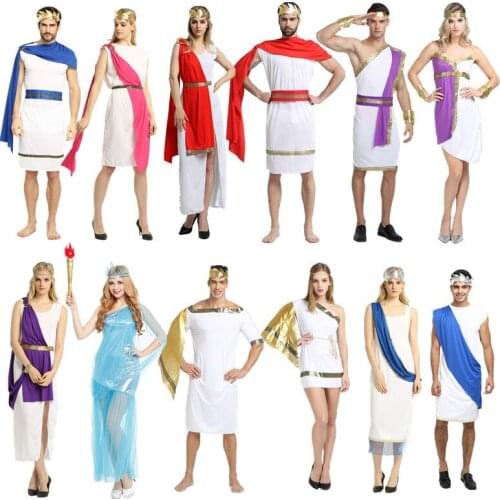 Adults Acient Rome Costume Women Lady Man Greece Cosplay Costumes Carnival Party Supplies Halloween Christmas Purim