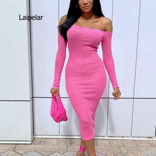 Women Strapless Long Sleeve Dress Off Shoulder Party Dress Casual Cotton Knitted Sexy Women Dress Urban Fashion