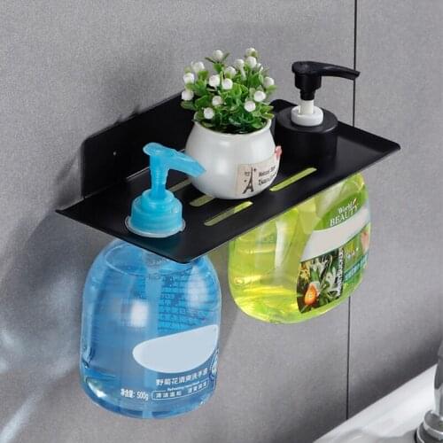 1Pc Wall-mounted Bathroom Storage Drain Rack Hanging Toilet Shower Gel Sanitizer Soap Holder
