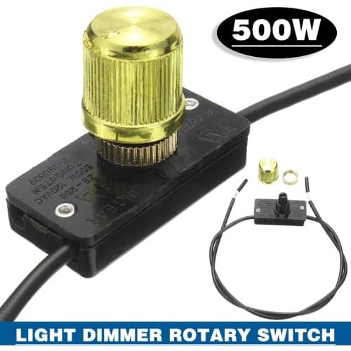 1pc New Rotary Dimmer Lamp Light Switch Brass 120 Volt 500W For Hotel Home Table Lamp ZE-256 Zing Ear