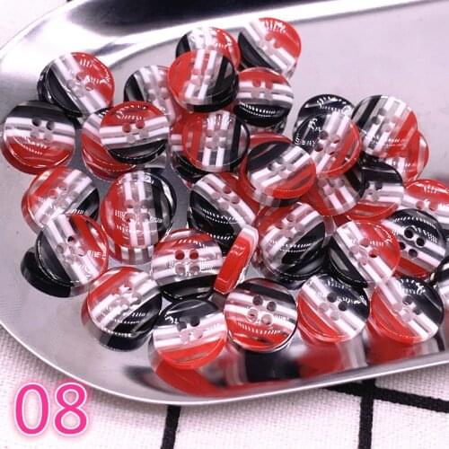 15pcs 12mm 4 Holes Round Resin Sewing Buttons Diy Decor Sewing Scrapbooking Multicolour #08